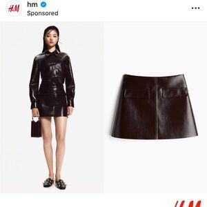 H&M Dark Brown A-Line Skirt
